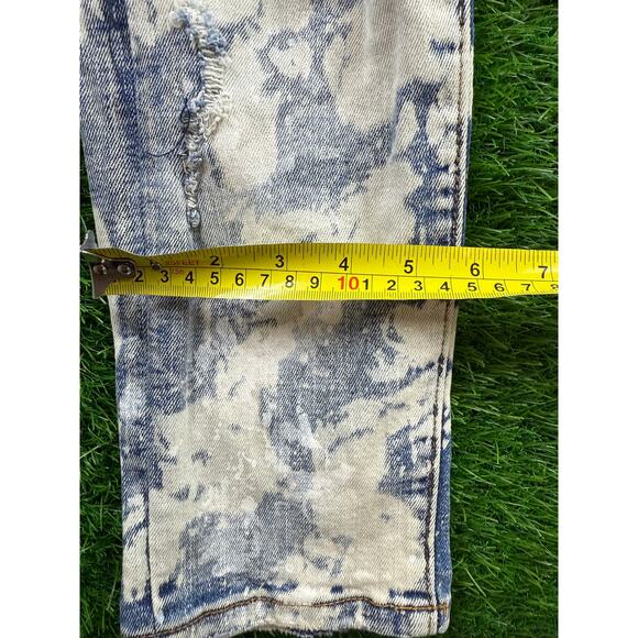 Embellish Moto Biker Jeans Men’s Sz 30 Skinny Distressed Bleach Wash Zip Pockets - Picture 8 of 10